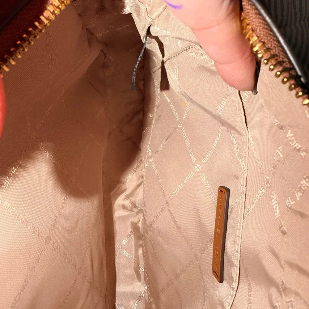 Michael Kors Tan and Brown Logo Crossbody Bag - Picture 8 of 11